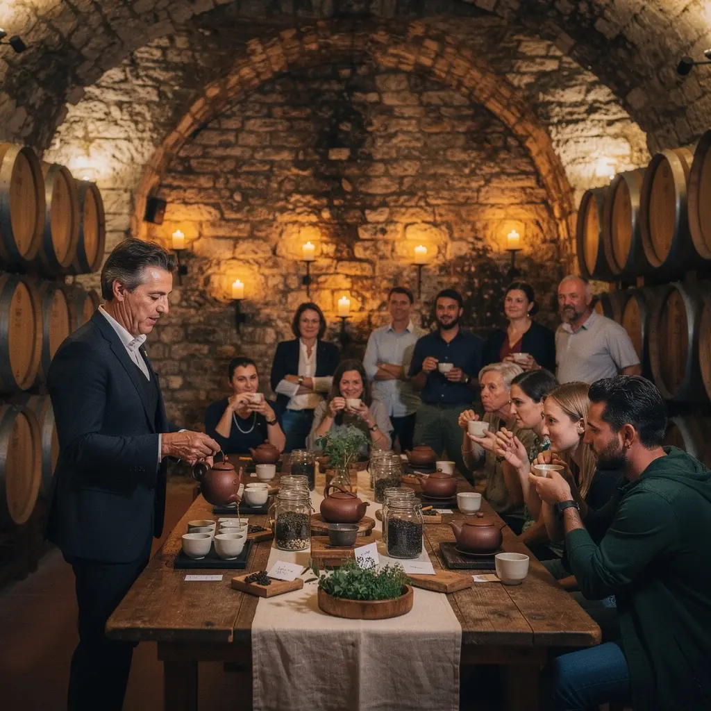 Zalazak sunca kroz prozor dok se čaj kuha na štednjaku u kuhinji.